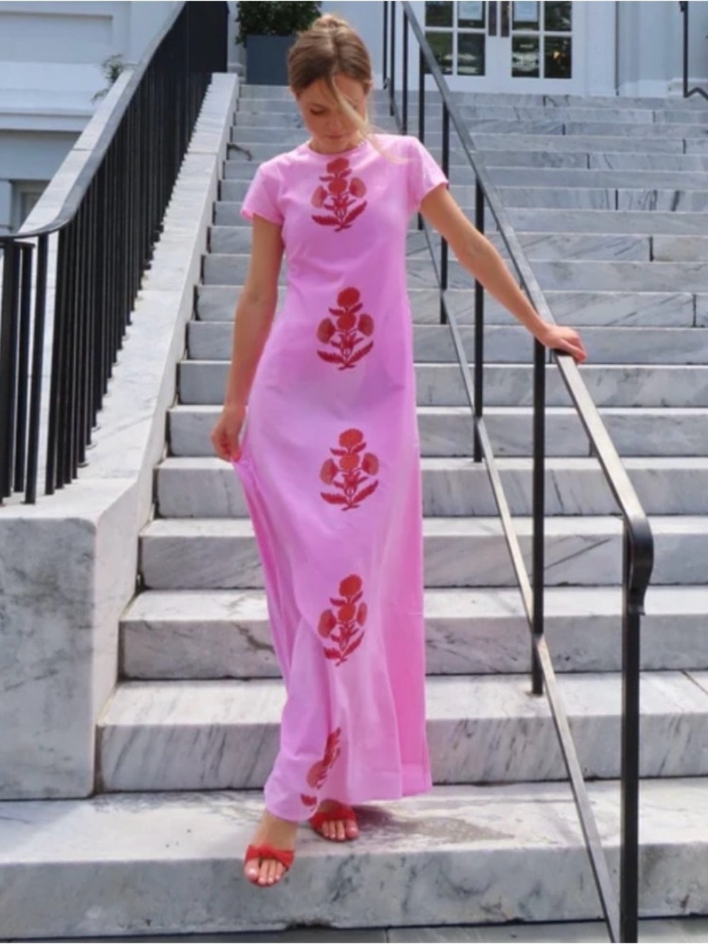 Madison Mathews Anne Maxi Dress Pink Milos